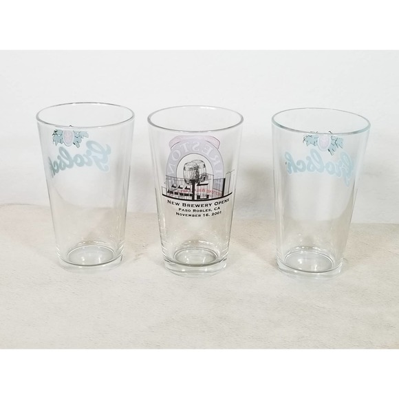 Pint Ale Beer Glasses Grolsch Firestone Walker Brewing Barware Craft Brew Vtg - Picture 6 of 11
